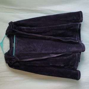 Large navy blue faux fur jacket